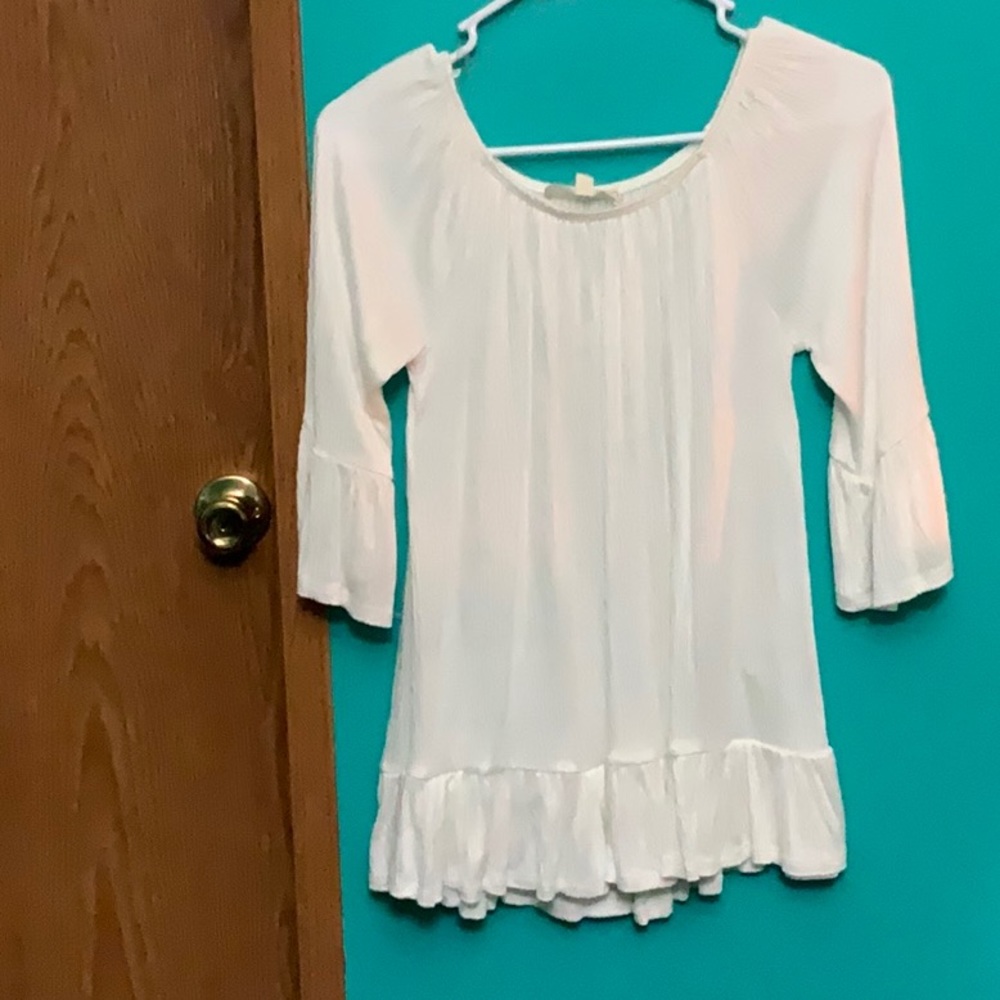 White flowy top